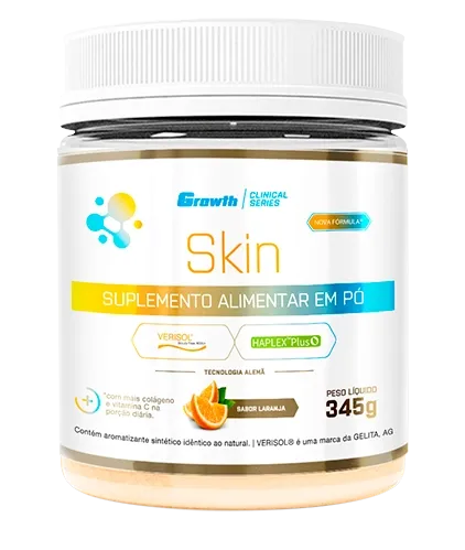 Growth Skin 345g (Colgeno Tipo 1 + Colgeno Verisol&Amp;Reg; + cido Hialurnico + Vitamina C) - Growth Supplements